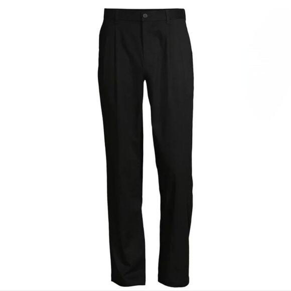 George Men’s Black Wrinkle Resistant Pleated Pants - Picture 5 of 16